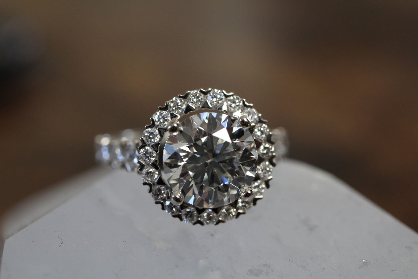 Round Brilliant Cut Halo Diamond Ring