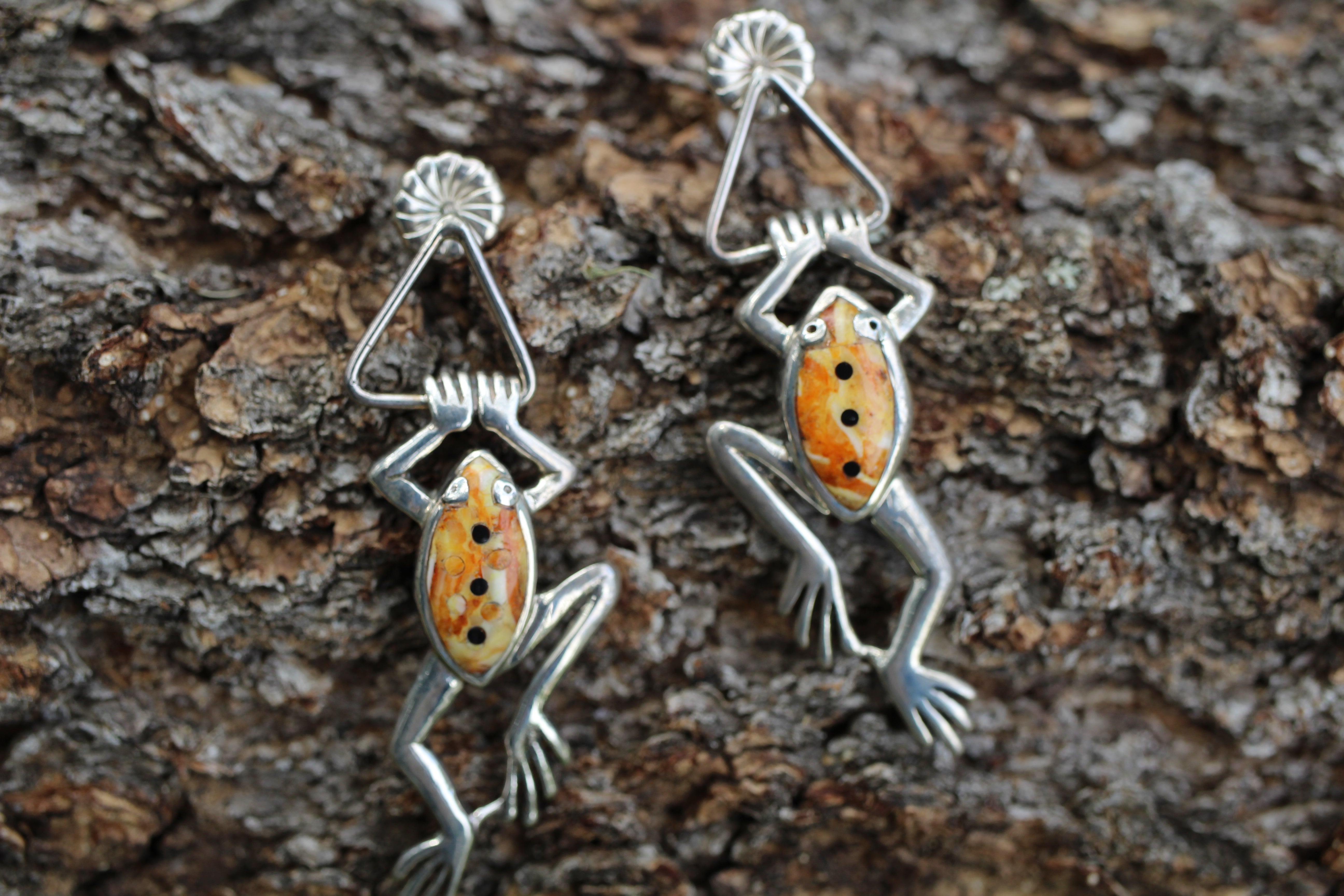 Solid Silver Frog Earrings. Chunky and Funky. Statement Earrings. Sterling Silver Dangly Show 2024 Stoppers.