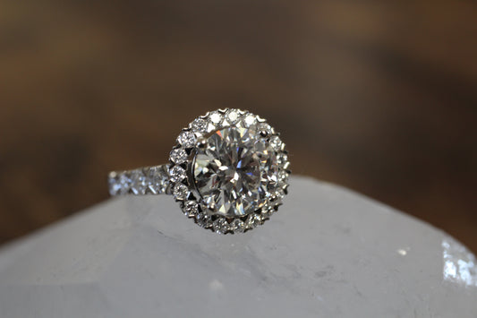 Round Brilliant Cut Halo Diamond Ring