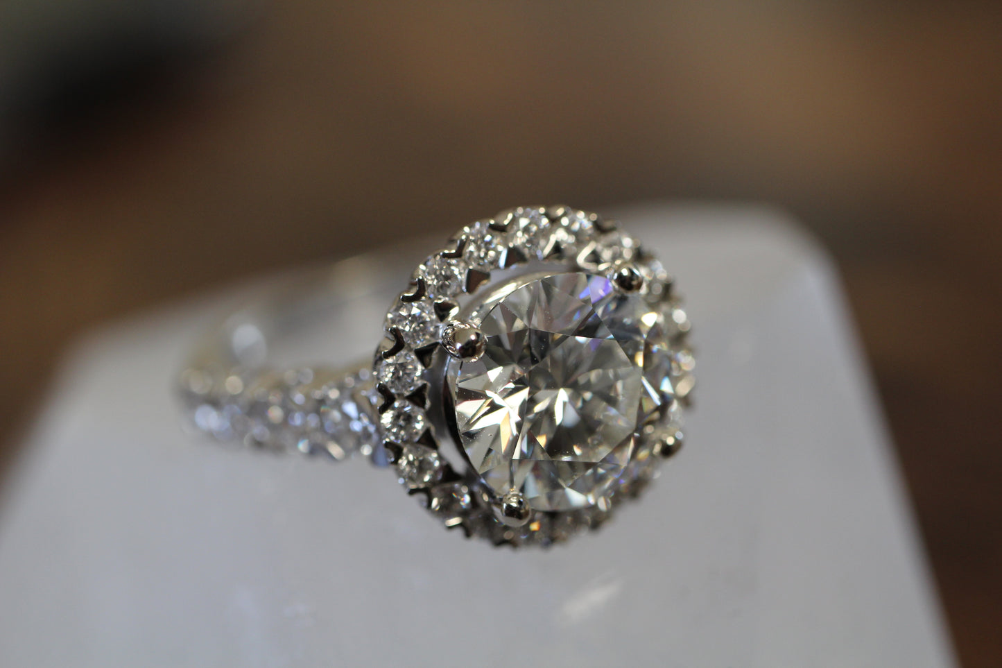 Round Brilliant Cut Halo Diamond Ring